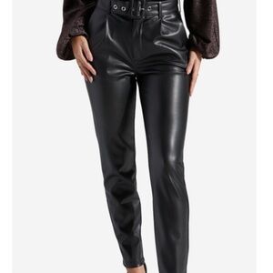 Shoe Dazzle Black Faux Leather Pants